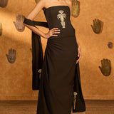 Black Cherry Vine Corset Set