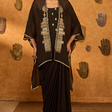Black Heartbeat Draped Corset Set