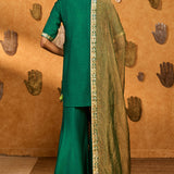 Green Gilded Sharara Set