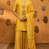 Spiced Ochre Gilded Kettle Kurta Set