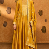 Ochre Snow Light Anarkali Set