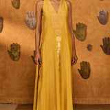 Spiced Ochre Pop Pendant Anarkali Set