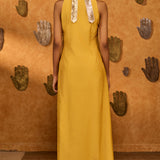Spiced Ochre Pop Pendant Anarkali Set