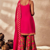 Pink Tropical Rhapsody Sharara Set