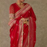 Red Haath Phool Saree