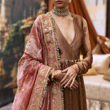Kanthi Anarkali and Radha Krishna Dupatta Set