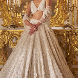 Ivory Three-Dimensional Lehenga Set