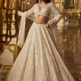 Ivory Gold Floral Lehenga Set