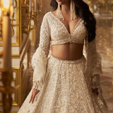 Ivory Gold Floral Lehenga Set