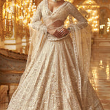 Ivory Gold Sequin Lehenga