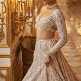 Ivory Gold Sequin Lehenga