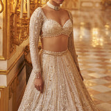 Ivory Gold Sequin Lehenga