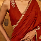Red Fern Flame Saree