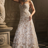 Off-Shoulder Nude Gown