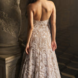 Off-Shoulder Nude Gown