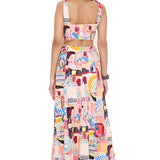 Trance Print Denim Skirt Set