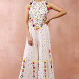 Off White Embroidered Choli With Sharara