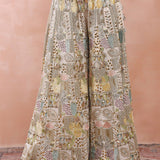 Off White Embroidered Choli With Sharara And Dupatta