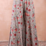 Grey Gulbagh Print Choli With Sharara And Dupatta
