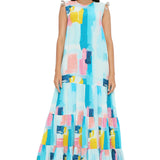 Painterly Print Layered Dress