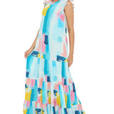 Painterly Print Layered Dress