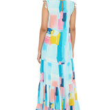 Painterly Print Layered Dress