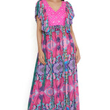 Pink Enchanted Crepe Print Dress