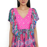 Pink Enchanted Crepe Print Dress