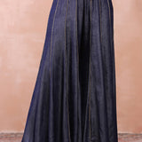 Stone Jacket And  Bustier With Denim Sharara