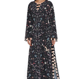 Black Forest Print Long Beyza Kaftan