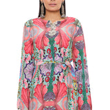 Red Enchanted Print Beyza Kaftan