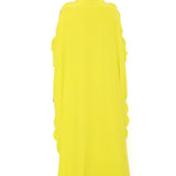 Lime Embroidered Yoke Scalloped Edge Kaftan