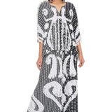 Black and White Uzbek Kaftan Palazzo Set