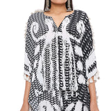 Black and White Uzbek Kaftan Palazzo Set