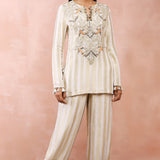 Off White Embroidered Kurta And Pant