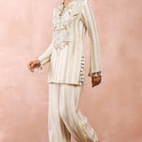 Off White Embroidered Kurta And Pant
