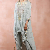 Powder Blue High Low Kurta With Jogger Pant