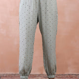 Powder Blue High Low Kurta With Jogger Pant