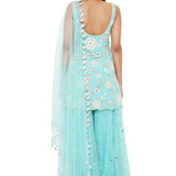 Aqua Kurta and Sharara Set