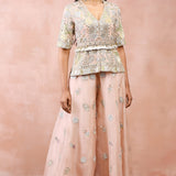 Rose Pink Embroiderd Short Kurta With Sharara
