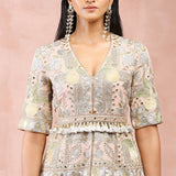 Rose Pink Embroiderd Short Kurta With Sharara