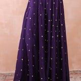 Purple Tube Backless Kurta With Sharara And Dupatta