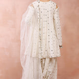 Off White Kurta With Salwaar And Dupatta