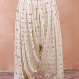 Off White Kurta With Salwaar And Dupatta