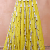 Yellow Embroidered Choli And Lehenga With Dupatta