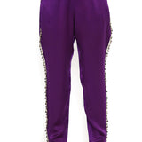 Pink Embroidered Top With Purple Pant