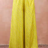Lime Green One Shoulder Top And Palazzo