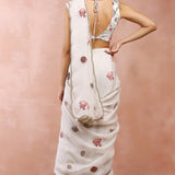 Off White Gulbagh Embroidered Choli With Pre-Stitched Saree