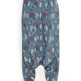Olive Turkish Print High Low Kurta With Low Crotch Pant