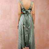 Sage Green Corset Top With Low Crotch Pant